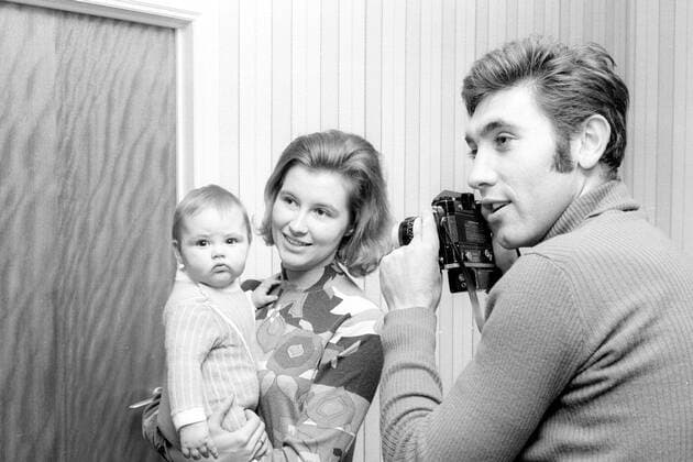 Eddy Merckx (Belgien) mit seiner Frau Claudine und Tochter Sabrina
