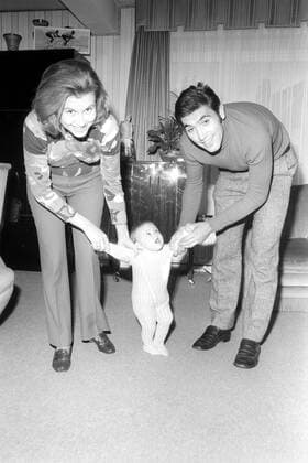 Eddy Merckx (Belgien) mit seiner Frau Claudine und Tochter Sabrina