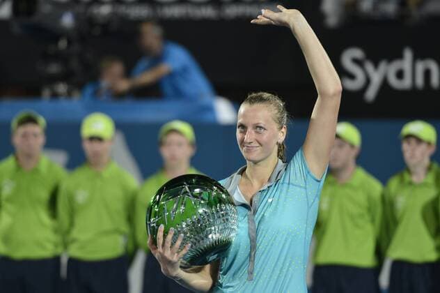 16.01.15 Sydney, Australia. Petra Kvitova (CZE) with her trophy after the final at the Apia International Sydney. Kvitova won 7-5,8-6. xNigelxOwenx  ActionPlus11589608