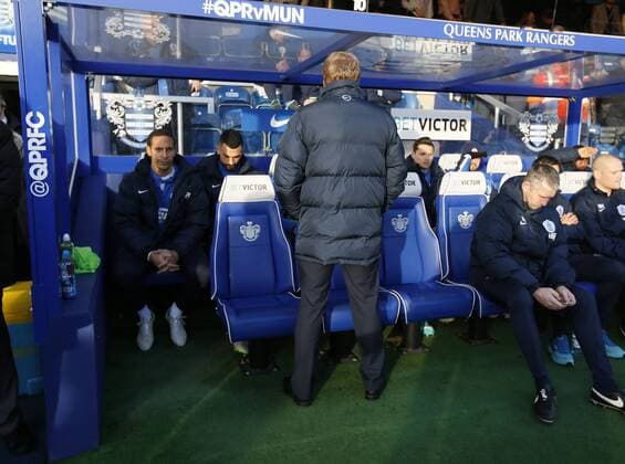 QPR s Harry Redknapp turns his back to the photographers Barclays Premier League - Queens Park Rangers vs Manchester United ManU - Loftus Road - England - 17th January 2015 - EDITORIAL USE ONLY. No use with unauthorised audio, video, data, fixture lists, club league logos or live services. Online in-match use limited to 120 images, no video emulation. No use in betting, games or single club league player publications.