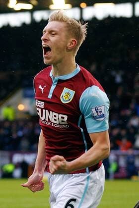17.01.2015. Burnley, England. Barclays Premier League. Burnley versus Crystal Palace. Burnley defender Ben Mee celebrates scoring his teams first goal (1-0) xPaulxKeevilx  ActionPlus11589957