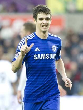 Football - 2014 2015 Premier League - Swansea City vs. Chelsea Diego Costa of Chelsea scoring their 4th goal at The Liberty Stadium. COLORSPORT WINSTON BYNORTH 