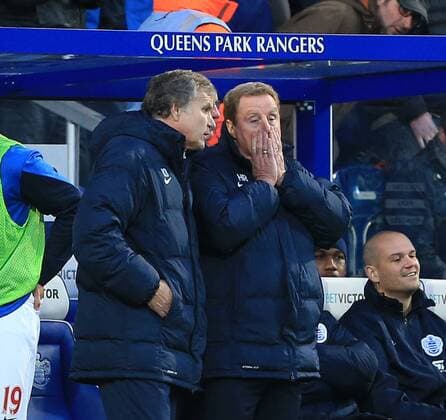 QPR s Harry Redknapp looks on dejected Barclays Premier League - Queens Park Rangers vs Manchester United ManU - Loftus Road - England - 17th January 2015 - Picture David Klein Sportimage EDITORIAL USE ONLY. No use with unauthorised audio, video, data, fixture lists, club league logos or live services. Online in-match use limited to 120 images, no video emulation. No use in betting, games or single club league player publications.