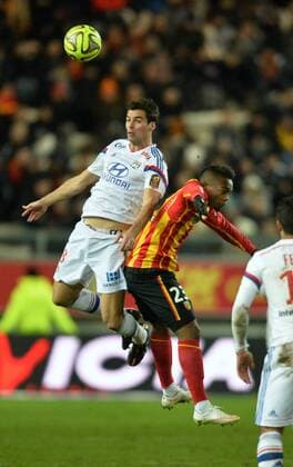 Yoann Gourcuff (ol) - Wylan Cyprien (len) FOOTBALL : Lens vs Lyon - Ligue 1 - 17 01 2015 AnthonyBIBARD FEP Panoramic 