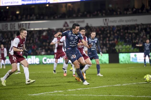 3e but de Lucas BARRIOS (Montpellier) FOOTBALL : FC Metz vs Montpellier - L1 - 17 01 2015 JBAutissier Panoramic 