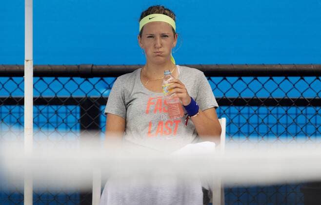 TENNIS - WTA Tennis Damen Australian Open 2015 MELBOURNE,AUSTRALIA,18.JAN.15 - TENNIS - WTA Tour, Grand Slam, Australian Open, training. Image shows Victoria Azarenka (BLR).