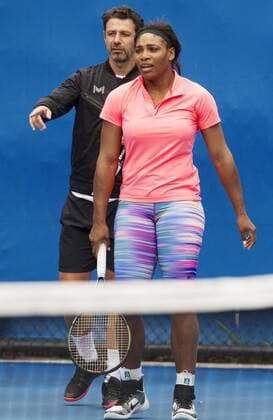 TENNIS - WTA Tennis Damen Australian Open 2015 MELBOURNE,AUSTRALIA,18.JAN.15 - TENNIS - WTA Tour, Grand Slam, Australian Open, training. Image shows Patrick Mouratoglou and Serena Williams (USA).