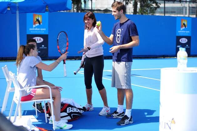Alize Cornet (FRA) Biljana Veselinovic (SRB) TENNIS : Open d Australie - Melbourne - 18 01 2015 TennisMagazine Panoramlc 