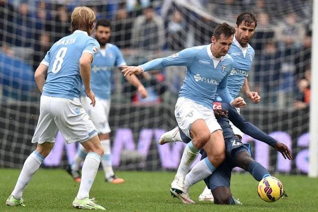 Miroslav Klose Lazio, Kalidou Koulibaly Napoli Roma 18-01-2015 Stadio Olimpico, Football Calcio Serie A Lazio Rom vs SSC Neapel andreaxstaccioli