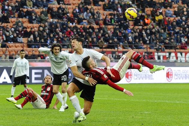 Jeremy Menez Milan, Guglielmo Stendardo Atalanta - Mailand, Italien - Fussball, Serie A - AC Mailand vs. Atalanta Bergamo - giuseppexceleste