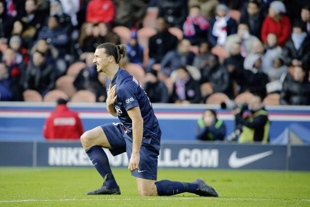 Zlatan Ibrahimovic (psg) FOOTBALL : Paris SG (PSG, Paris Saint Germain) vs Evian Thonon Gaillard FC - Ligue 1 - 18 01 2015 StephaneAllaman Panoramic 