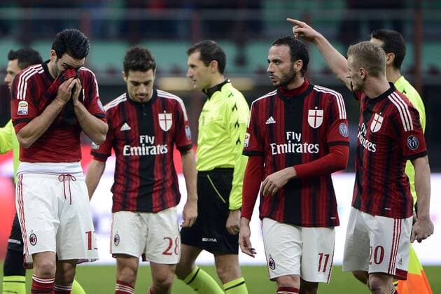 Enttäuschung Milan - Mailand, Italien - Fussball, Serie A - AC Mailand vs. Atalanta Bergamo - giuseppexceleste