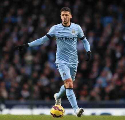 Martin Demichelis of Manchester City - Barclays Premier League - Manchester City vs Arsenal - Etihad Stadium - Manchester - England - 18th January 2015 - Picture Simon Bellis Sportimage EDITORIAL USE ONLY. No use with unauthorised audio, video, data, fixture lists, club league logos or live services. Online in-match use limited to 120 images, no video emulation. No use in betting, games or single club league player publications.