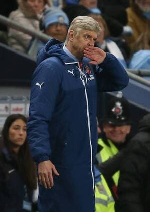 Arsene Wenger manager of Arsenal - Barclays Premier League - Manchester City vs Arsenal - Etihad Stadium - Manchester - England - 18th January 2015 - Picture Simon Bellis Sportimage EDITORIAL USE ONLY. No use with unauthorised audio, video, data, fixture lists, club league logos or live services. Online in-match use limited to 120 images, no video emulation. No use in betting, games or single club league player publications.