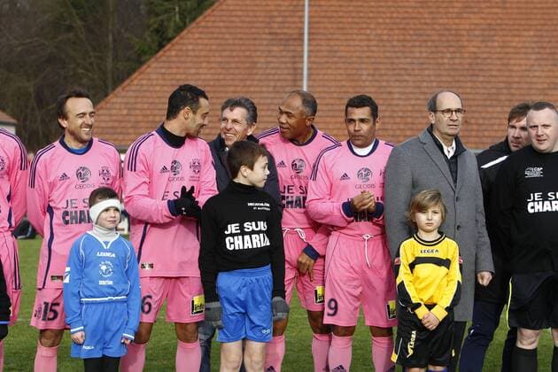 Christophe Pignol Olivier Echouafni Claude Puel Antoine Kombouare Sonny Anderson Eric Woerth NEWS : Varietes Club de France est Charlie vs Orry la Ville - Benefizspiel zu Ehren der Opfer der Terroranschläge von Paris - 18 01 2015 - GwendolineLeGoff 