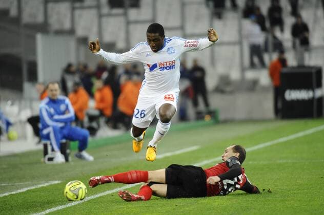 Brice Djadjedje (Dja Djedje) (OM) FOOTBALL : Olympique Marseille vs EA Guingamp - Ligue 1 - 18 01 2015 FranckPennant 