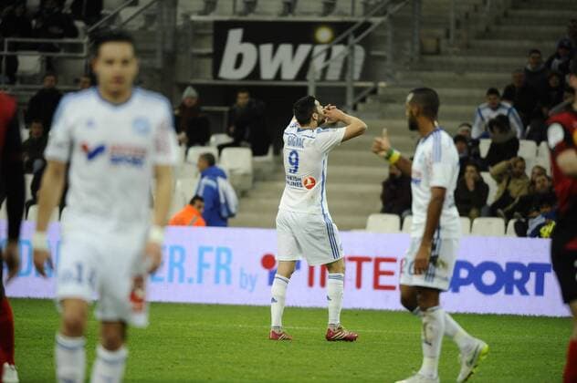 Andre-Pierre Gignac (OM) FOOTBALL : Olympique Marseille vs EA Guingamp - Ligue 1 - 18 01 2015 FranckPennant 