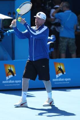 Boris Becker, GER (coach of NovakDjokovic, SRB), during practice at 2015 Australian Open in Melbourne, 18 01 2015; -