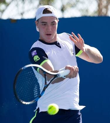 Australian Open 2015, Melbourne Park,ITF Grand Slam Tennis Tournament, Australian Open 2015, Melbourne Park,ITF Grand Slam Tennis Tournament, Jan-Lennard Struff (GER) Aktion,Einzelbild,