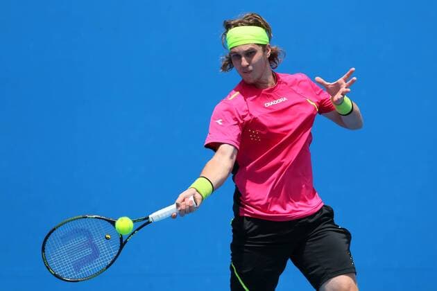 Lukas Lacko (SVK), JANUARY 19, 2015 - Tennis : the 2015 Australian Open tennis tournament Men s singles Round 1 in Melbourne, Australia. NoxThirdxPartyxSales  (umqa019747)