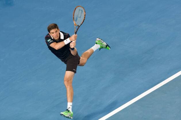 January 19, 2015: Federico Delbonis (ARG) in action in a 1st round match on day one of the 2015 Australian Open grand slam tennis tournament at Melbourne Park in Melbourne, Australia. SydneyTennis 2015: Australian Open JAN 19 - ZUMAc04_