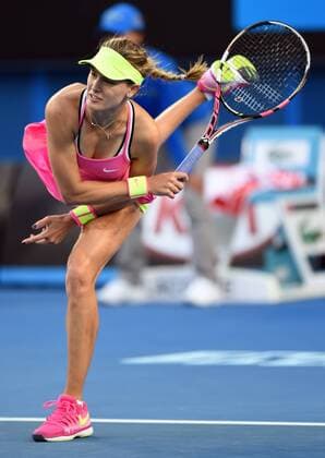 Jan. 19, 2015 - Melbourne, Victoria, Australia - EUGENIE BOUCHARD of Canada in action on day 1of the Australian Open tennis at Margaret Court Arena. Tennis 2015 - Australian Open - Day 1 - ZUMAk106