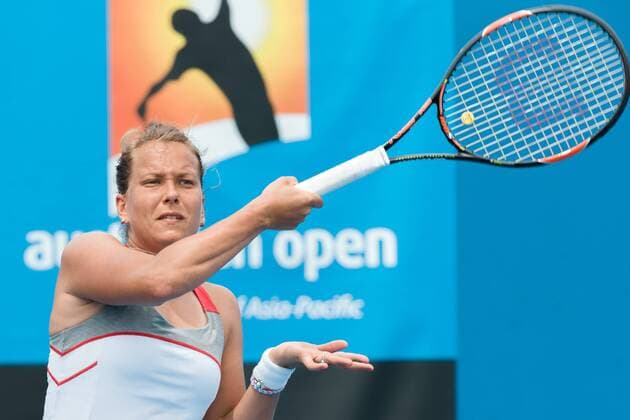 January 20, 2015: Barbora Zahlavova Strycova (CZE) in action in a 1st round match on day two of the 2015 Australian Open grand slam tennis tournament at Melbourne Park in Melbourne, Australia. Tennis 2015: Australian Open JAN 20 - ZUMAc04_