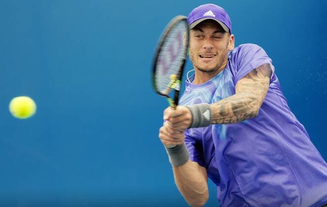 TENNIS - ATP Tennis Herren Australian Open 2015 MELBOURNE,AUSTRALIA,20.JAN.15 - TENNIS - ATP World Tour, Grand Slam, Australian Open. Image shows Andreas Haider-Maurer (AUT).