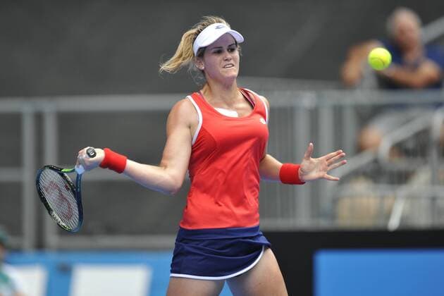 20.01.2015 Australian Open Tennis from Melbourne Park. Maria-Teresa Torro-Flor of Spain returns a shot in her match on day two of the 2015 Australian Open at Melbourne Park, Melbourne, Australia. xEssixLimx  ActionPlus11590972