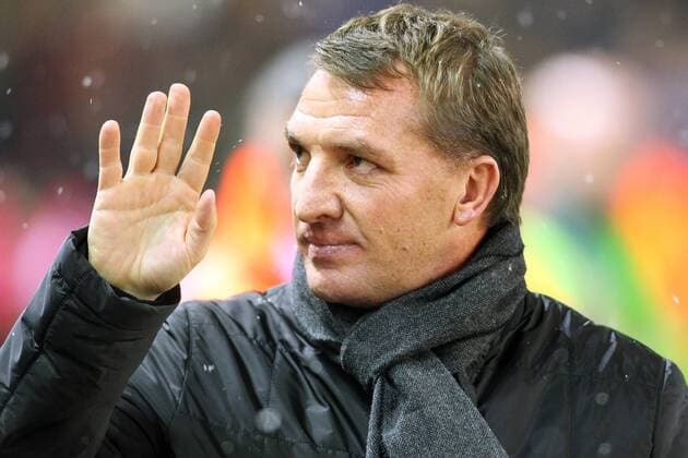 Aktuell FuÃŸball, England, Capital One Cup, FC Liverpool - FC Chelsea 20.01.2015. Anfield, Liverpool, England. Capital One Cup Semi Final. Liverpool versus Chelsea. Liverpool manager Brendan Rodgers waves to the crowd xPaulxKeevilx  ActionPlus11591147