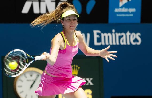 TENNIS - WTA Tennis Damen Australian Open 2015 MELBOURNE,AUSTRALIA,21.JAN.15 - TENNIS - WTA Tour, Grand Slam, Australian Open. Image shows Oceane Dodin (FRA).
