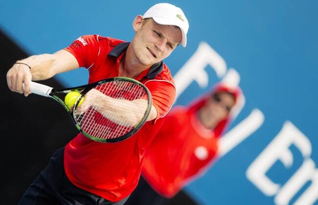 TENNIS - ATP Tennis Herren Australian Open 2015 MELBOURNE,AUSTRALIA,21.JAN.15 - TENNIS - ATP World Tour, Grand Slam, Australian Open. Image shows David Goffin (BEL).
