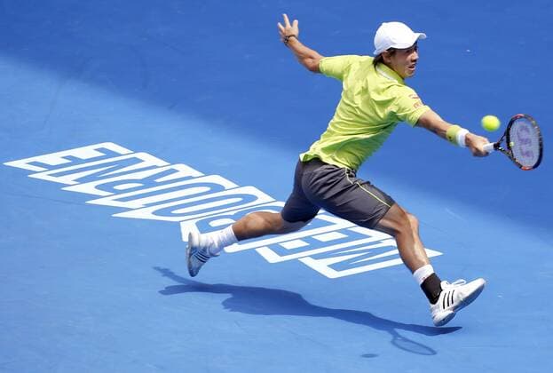 Kei Nishikori (JPN), JANUARY 20, 2015 - Tennis : Kei Nishikori of Japan in action during the men s singles first round match of the Australian Open tennis tournament at Margaret Court Arena, Melbourne Park in Melbourne, Australia. NoxThirdxPartyxSales  (jwhb006210)