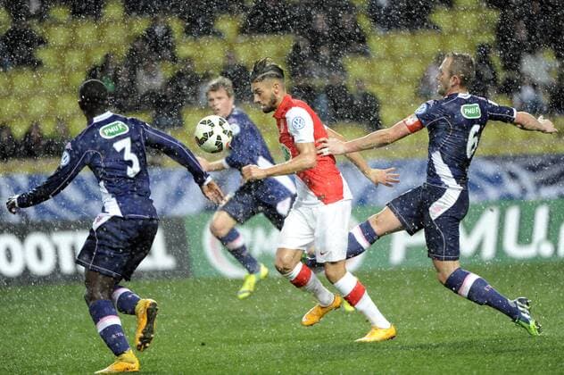 Aktuell Fußball, Frankreich, Coupe de France, AS Mpnaco - Evian Thonon Gaillard Yannick FERREIRA CARRASCO (ASM) - Olivier SORLIN (ETG) FOOTBALL : AS Monaco FC - FC Evian Thonon Gaillard TG - Coupe de France - 21 01 2015 FEPx 