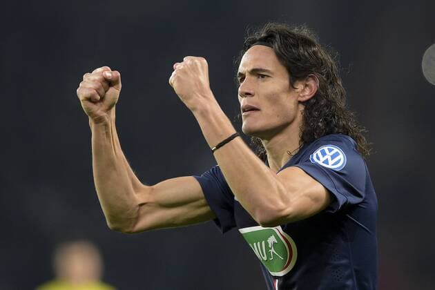 Aktuell Fußball, Frankreich, Coupe de France, Paris St. Germain - Girondins Bordeaux joie de Edinson Cavani (PSG) apres son but Paris St. Germain (PSG) - Girondins Bordeaux Coupe de France - 21 01 2015 JBAutissierx 