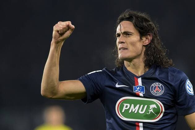 Aktuell Fußball, Frankreich, Coupe de France, Paris St. Germain - Girondins Bordeaux joie de Edinson Cavani (PSG) apres son but Paris St. Germain (PSG) - Girondins Bordeaux Coupe de France - 21 01 2015 JBAutissierx 