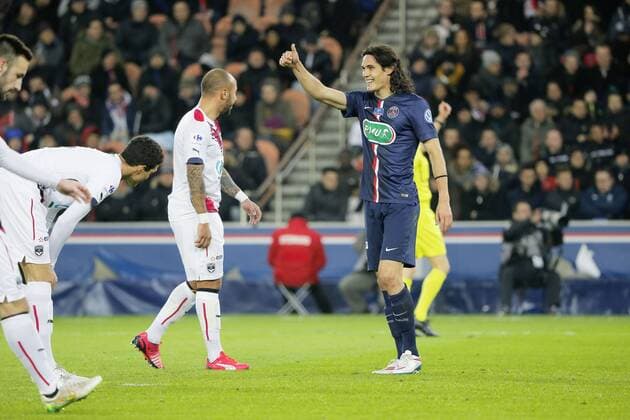 Aktuell Fußball, Frankreich, Coupe de France, Paris St. Germain - Girondins Bordeaux Edinson Roberto Paulo Cavani Gomez (psg) (El Matador) (El Botija) (Florestan) Paris St. Germain (PSG) - Girondins Bordeaux Coupe de France - 21 01 2015 StephaneAllamanx 
