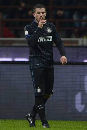 Aktuell Fußball, Italien, Coppa Italia, Inter Mailand - Sampdoria Genua Lukas Podolski Inter Inter Mailand - Sampdoria Genua Coppa Italia giuseppexceleste