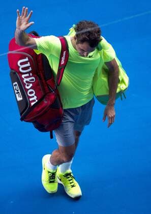 TENNIS - ATP Tennis Herren Australian Open 2015 MELBOURNE,AUSTRALIA,23.JAN.15 - TENNIS - ATP World Tour, Grand Slam, Australian Open. Image shows the disappointment of Roger Federer (SUI).
