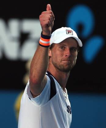 (150123) -- MELBOURNE, Jan. 23, 2015 -- Andreas Seppi of Italy cheers after winning the third round match of men s singles at the 2015 Australian Open tennis tournament in Melbourne, Australia, Jan. 23, 2015. 