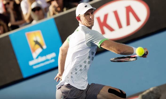 TENNIS - ATP Tennis Herren Australian Open 2015 MELBOURNE,AUSTRALIA,23.JAN.15 - TENNIS - ATP World Tour, Grand Slam, Australian Open. Image shows Kevin Anderson (RSA).