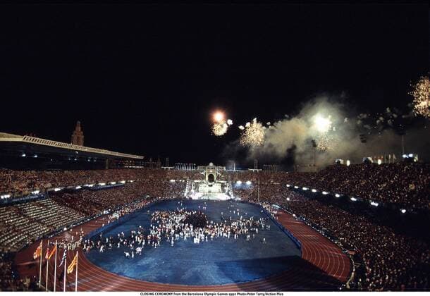 09.08.1992. Barcelona, Spain. CLOSING CEREMONY from the Barcelona Olympic Games Olympische Spiele Olympia OS 1992 xACTIONxPLUSx  ActionPlus920802