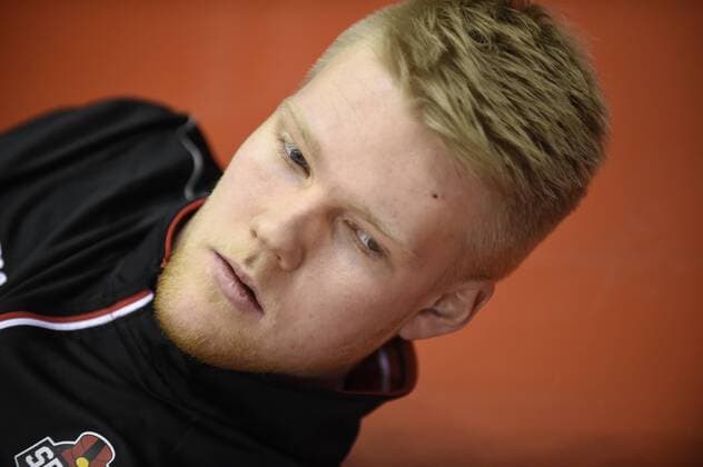 - HASSELT, BELGIUM: Charleroi s Rasmus Larsen looks on during the basketball match between Limburg United and Spirou Charleroi, on the 17th day of the Scooore League Basketball competition, Friday 23 January 2015 in Hasselt. VIRGINIExLEFOUR  x04552800x