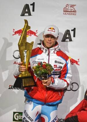 ALPINE SKIING - FIS WC Kitzbuehel KITZBUEHEL,AUSTRIA,23.JAN.15 - ALPINE SKIING - FIS World Cup, Alpine combined, men, award ceremony. Image shows Alexis Pinturault (FRA).