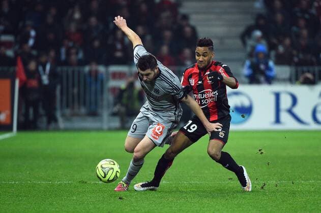 ANDRE-PIERRE GIGNAC (om) - Jordan AMAVI (nice) FOOTBALL : Nice vs Marseille - Ligue 1 - 23 01 2015 FEP Panoramic 