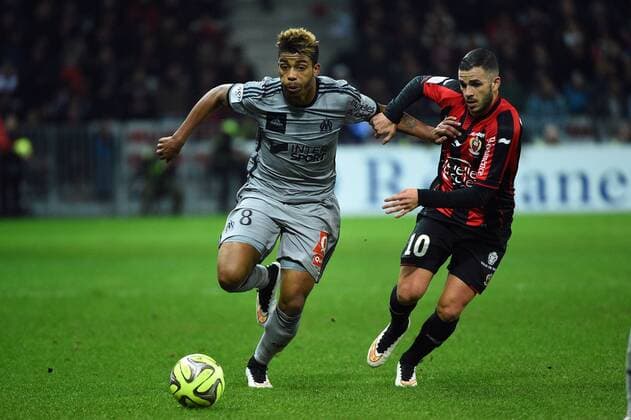 Mario LEMINA (om) - Valentin EYSSERIC (nice) FOOTBALL : Nice vs Marseille - Ligue 1 - 23 01 2015 FEP Panoramic 