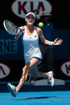 January 24, 2015: 6th seed Agnieszka Radwanska (POL) in action in a 3rd round match against 30th seed Varvara Lepchenko (USA) on day six of the 2015 Australian Open grand slam tennis tournament at Melbourne Park in Melbourne, Australia. Sydney Low Cal Media. Radwanska won 6-0 7-5 Tennis 2015: Australian Open JAN 24 - ZUMAc04_