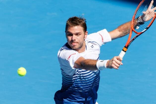January 24, 2015: 4th seed Stan Wawrinka (SUI) in action in a 3rd round match against Jarkko Nieminen (FIN) on day six of the 2015 Australian Open grand slam tennis tournament at Melbourne Park in Melbourne, Australia. Sydney Low Cal Media. Wawrinka won 6-4 6-2 6-4 Tennis 2015: Australian Open JAN 24 - ZUMAc04_