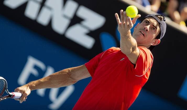 TENNIS - ATP Tennis Herren Australian Open 2015 MELBOURNE,AUSTRALIA,24.JAN.15 - TENNIS - ATP World Tour, Grand Slam, Australian Open. Image shows Guillermo Garcia-Lopez (ESP).