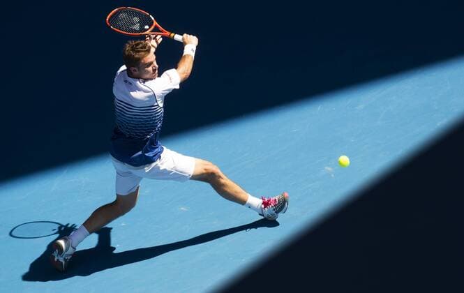 TENNIS - ATP Tennis Herren Australian Open 2015 MELBOURNE,AUSTRALIA,24.JAN.15 - TENNIS - ATP World Tour, Grand Slam, Australian Open. Image shows Stanislas Wawrinka (SUI).